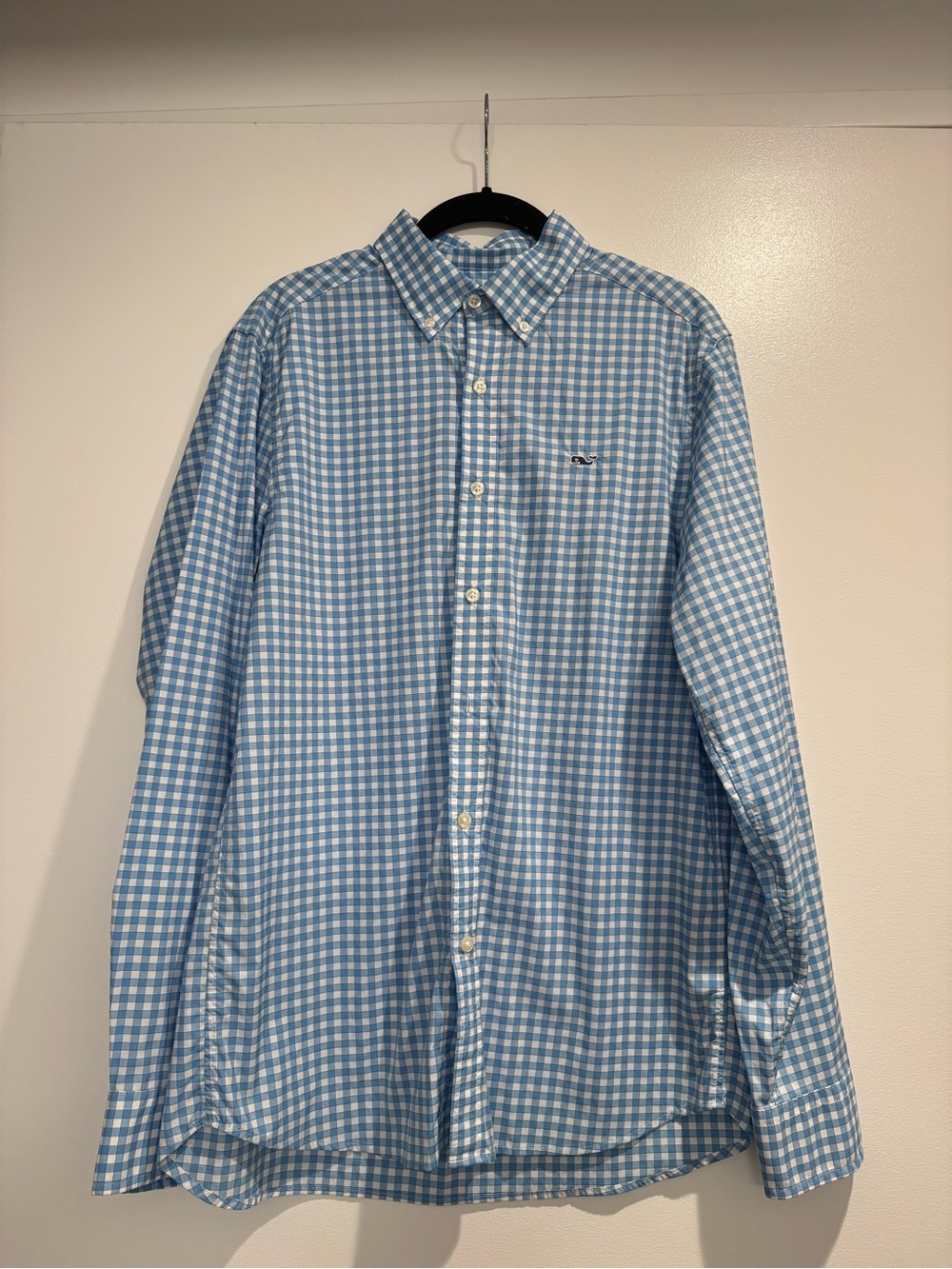 Vineyard Vines Performance Light Blue Gingham Button-Down Shirt